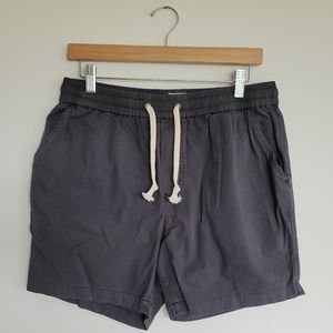 Marine Layer Men's Saturday Beach Shorts Blue Cotton Blend Grey